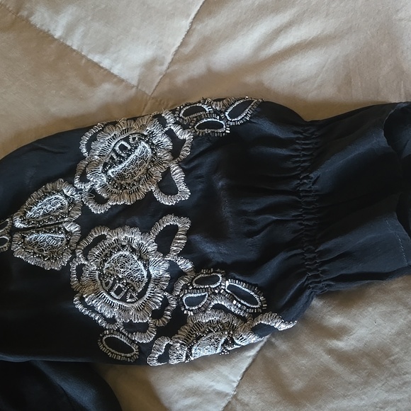Cache Black Silk Blouse - Picture 3 of 4